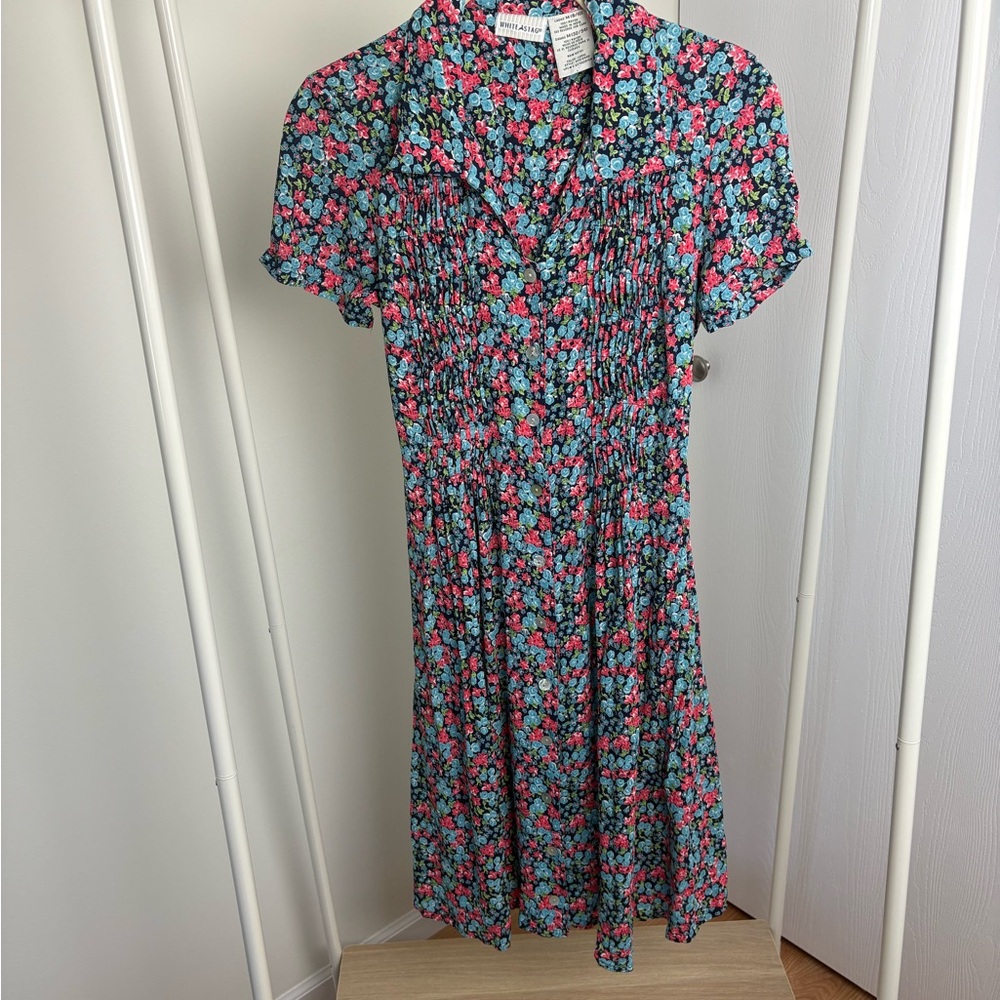 Vintage Floral Print Dress